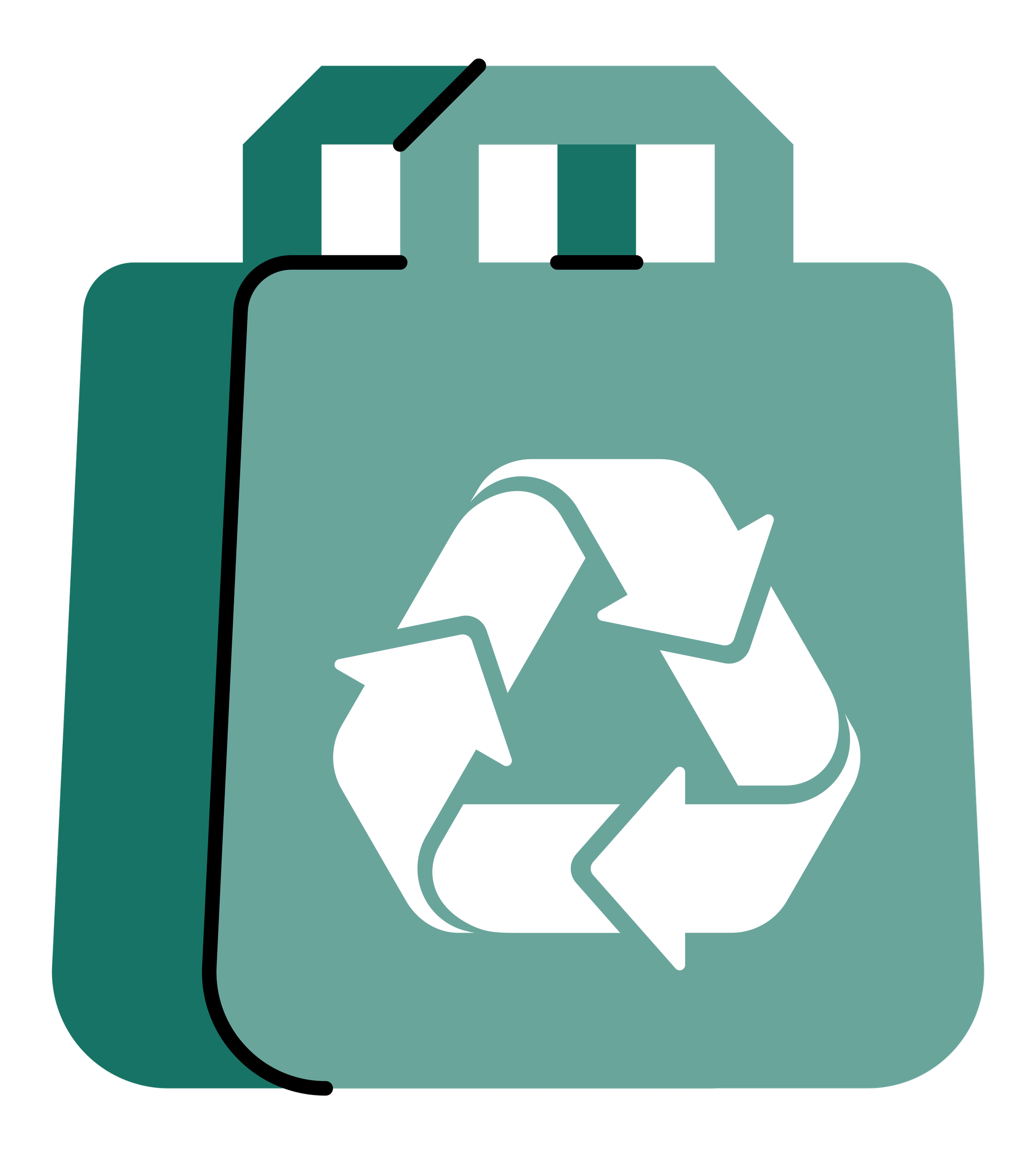 illustration of green recycle bag